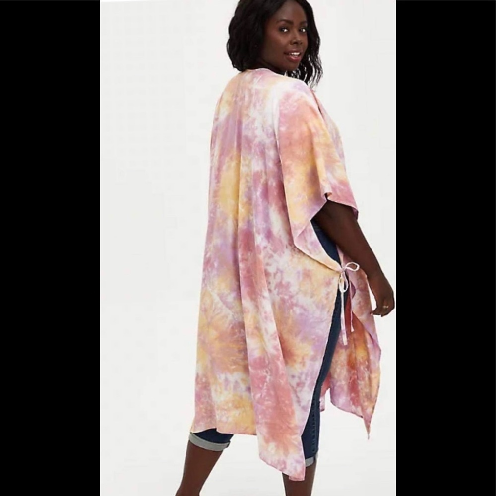 NWT Torrid Pink Tie Dye Longline Ruana